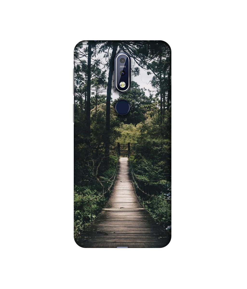 Amazon Brand - Solimo Designer Wooden Bridge 3D Printed Hard Back Case Mobile Cover for Nokia 7.1