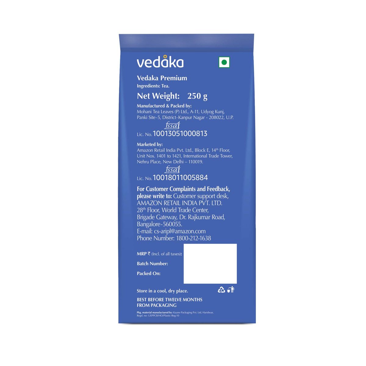 Amazon Brand - Vedaka Premium Tea, 250g