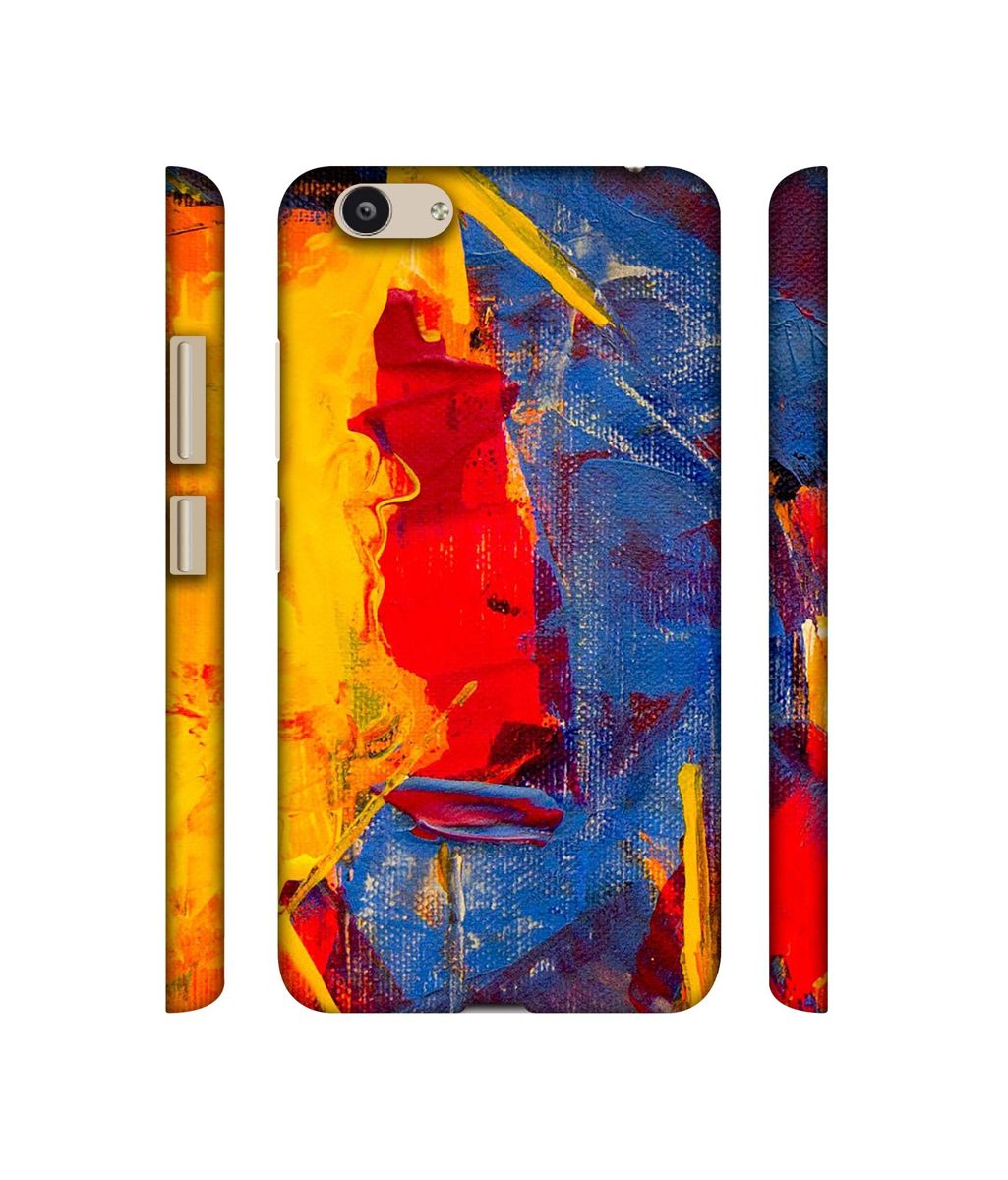 Amazon Brand - Solimo Designer Yellow and Dark Blue Canvas 3D Printed Hard Back Case Mobile Cover for Vivo Y53