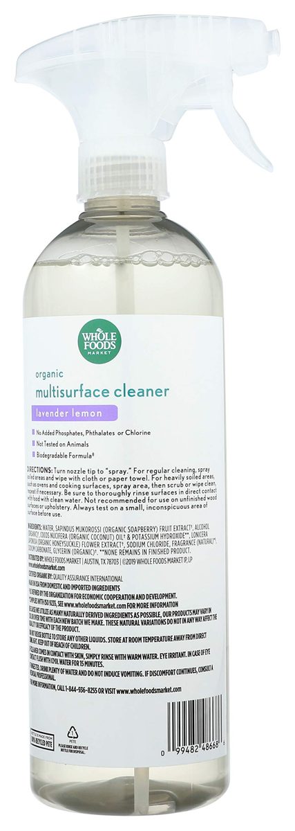 Whole Foods Market, Organic Multisurface Cleaner, Lavender Lemon, 24 Fl Oz