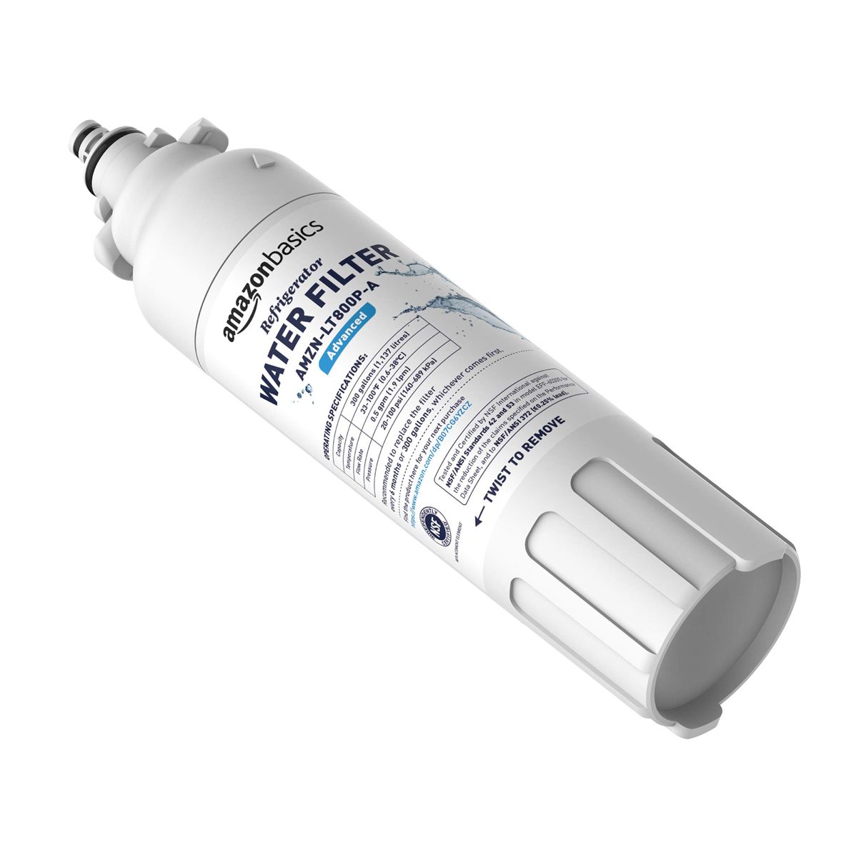 AmazonBasics Replacement LG LT800P Refrigerator Water Filter - Standard Filtration