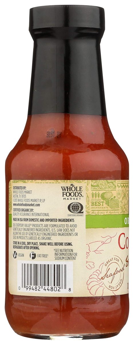 365 Everyday Value, Organic Cocktail Sauce, 10 fl oz