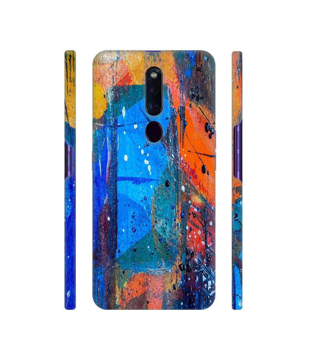 Amazon Brand - Solimo Designer Blue and Orange Brush 3D Printed Hard Back Case Mobile Cover for Oppo F11 Pro