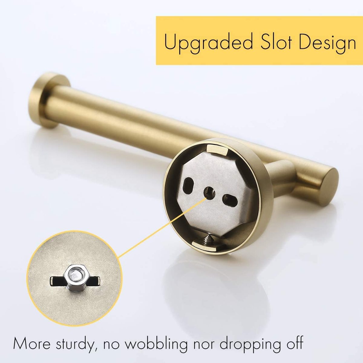 Umi. by Amazon Toilet Roll Holder Bathroom Paper Tissue Hanger Dispenser Rustproof SUS 304 Stainless Steel Wall Mount Brushed Gold, A2175S12-BZ