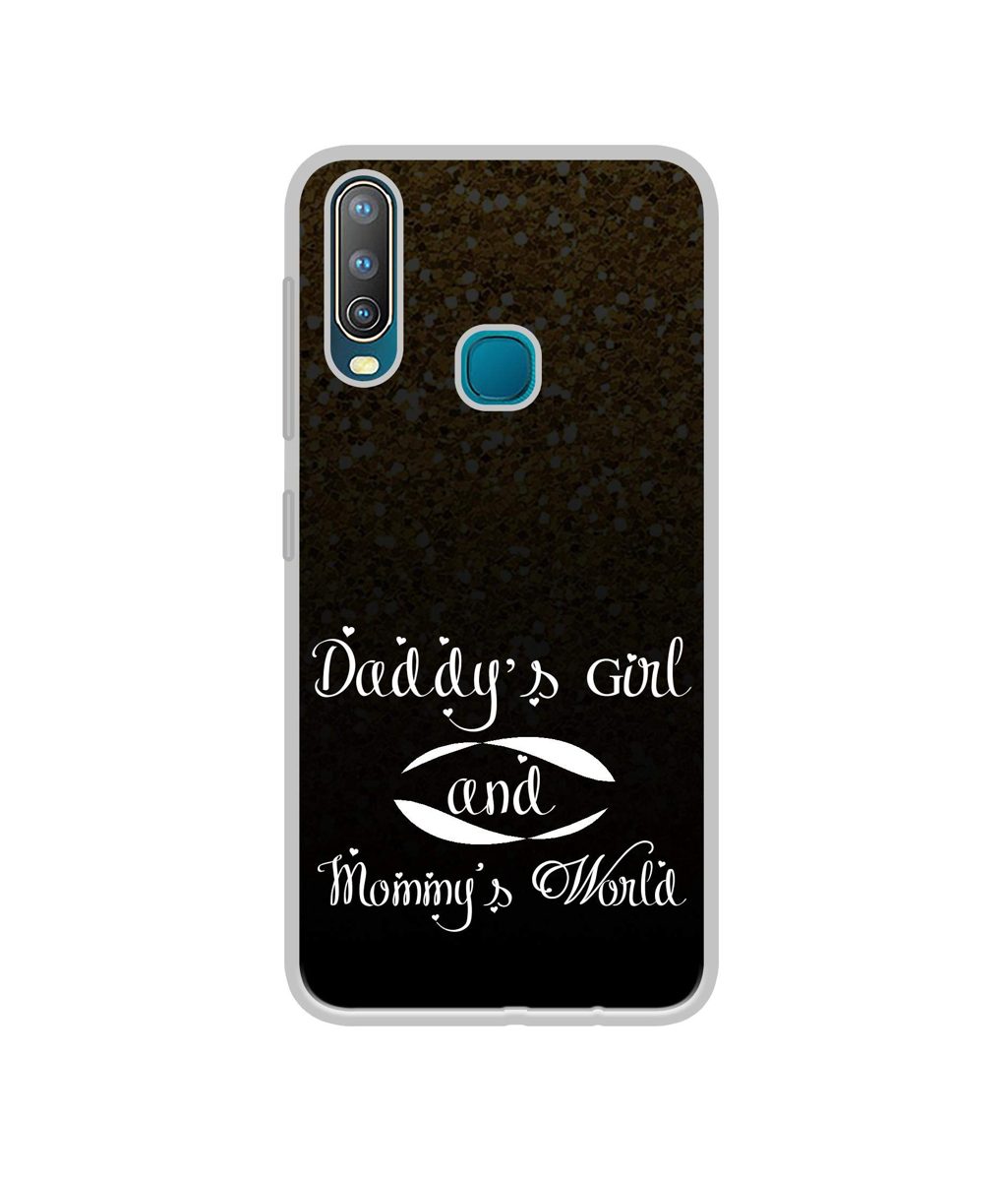 Amazon Brand - Solimo Designer Daddy's Girl and Mummy World UV Printed Soft Back Case Mobile Cover for Vivo U10