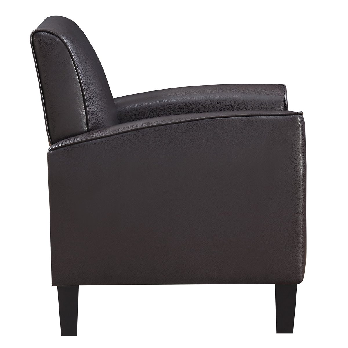 Amazon Brand – Ravenna Home Christian Faux Leather Casual Accent Chair, 31.89"W, Chestnut Brown