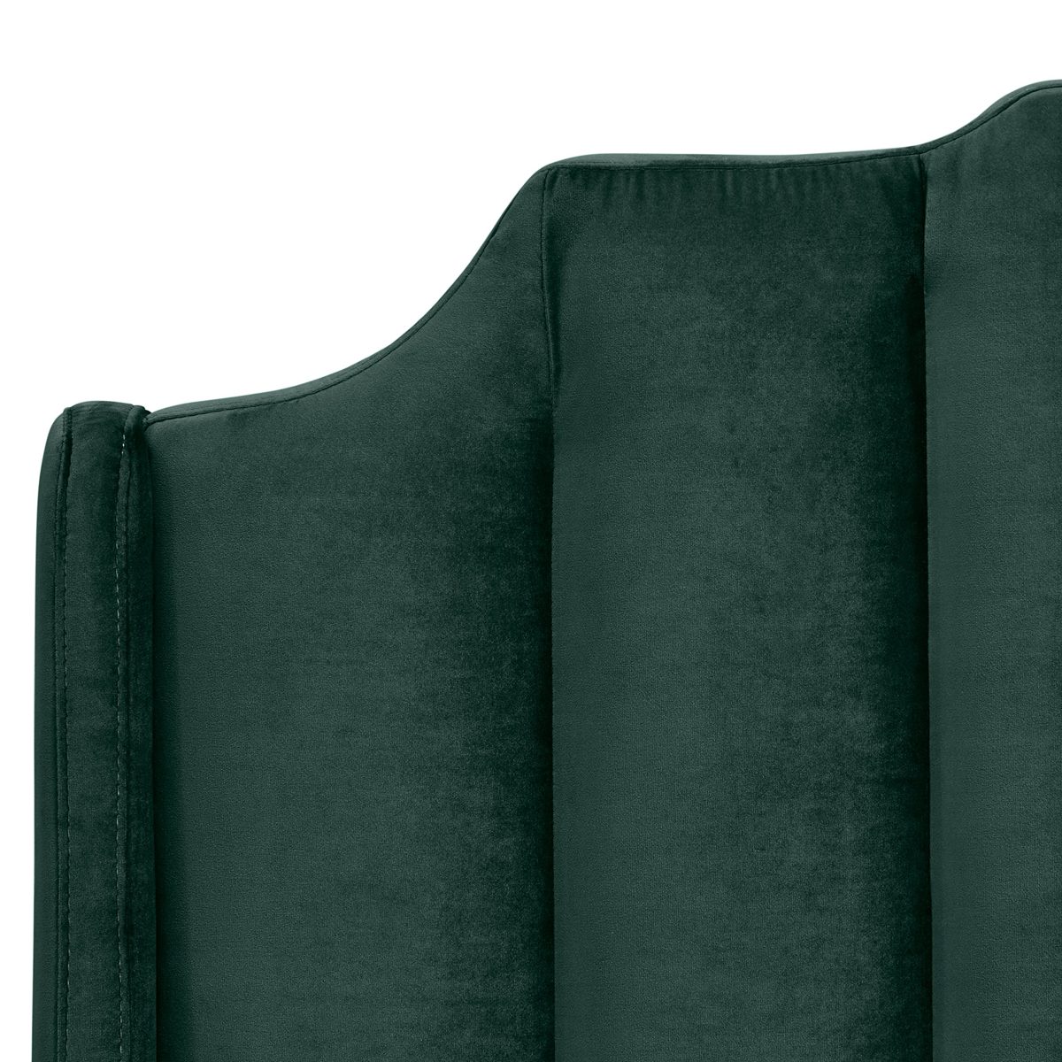 Amazon Brand – Rivet Gwyneth Mid-Century Velvet King Bed with Headboard, 92.1" L, Jade Green