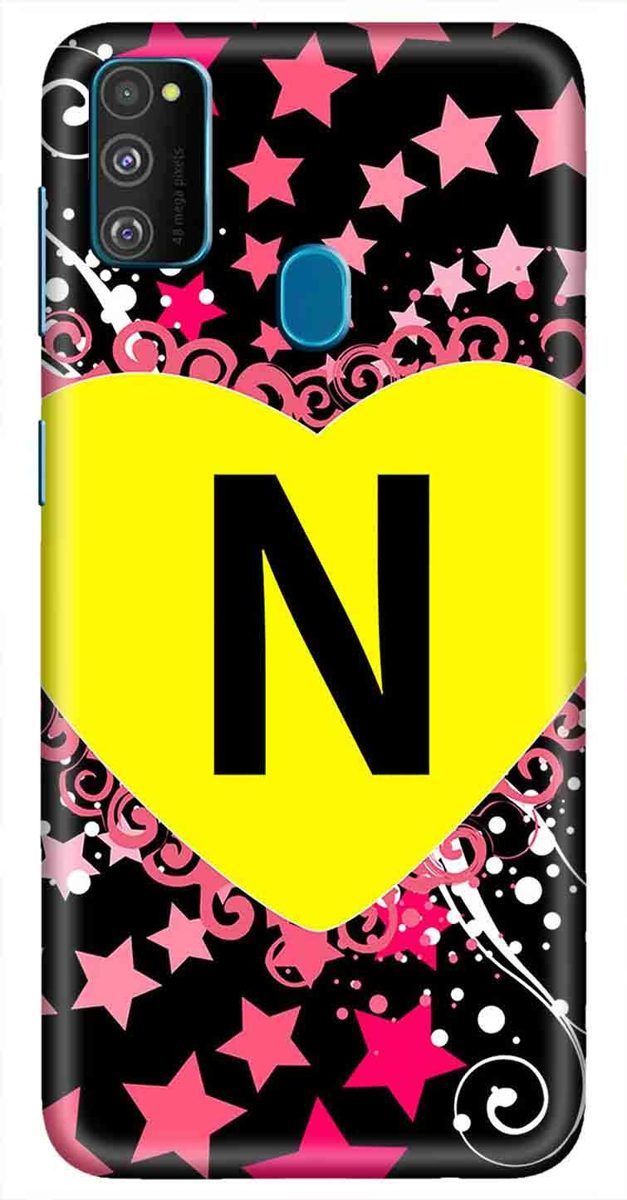 Amazon Brand - Solimo Designer Heart Pattern Alphabet-N 3D Printed Hard Back Case Mobile Cover for Samsung Galaxy M21 / M30s