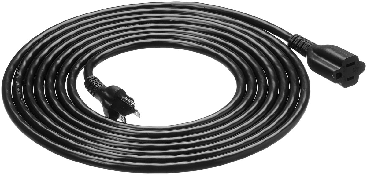 AmazonBasics Extension Cord - 15 feet - US - Black & 6-Outlet Surge Protector Power Strip, 790 Joule - Black