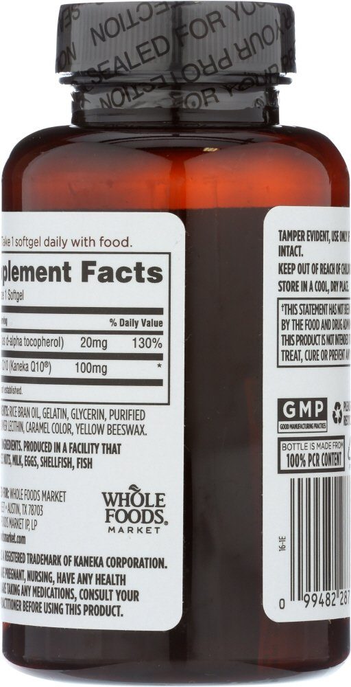 Whole Foods Market, CoQ10 100mg plus Vitamin E, 120 ct