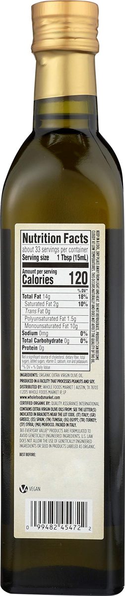 365 Everyday Value, Organic Extra Virgin Olive Oil, 100% Mediterranean Blend, 16.9 fl oz