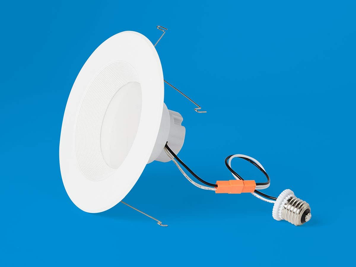 AmazonCommercial 75 Watt Equivalent, 5/6-Inch Recessed Downlight, Dimmable, CEC Compliant, Energy Star, Round LED Light Bulb | Daylight, 6-Pack