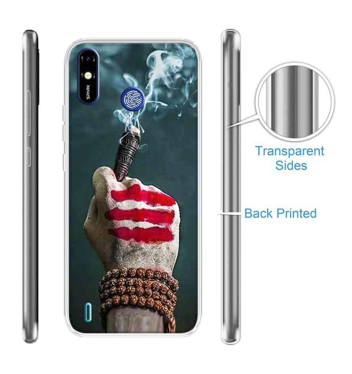 Amazon Brand - Solimo Designer Multicolor Shiva Printed Soft Back Case Mobile Cover for Tecno Spark Go Plus