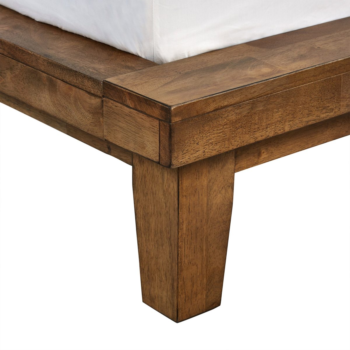 Amazon Brand – Rivet Brecken Modern Wood King Bed Frame Platform with Headboard, 80"W, Brown