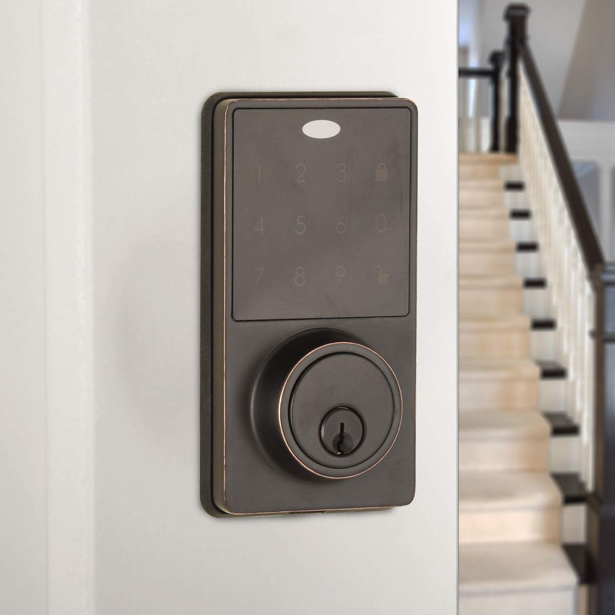 AmazonBasics Electronic Deadbolt - Modern - Oil Rubbed Bronze