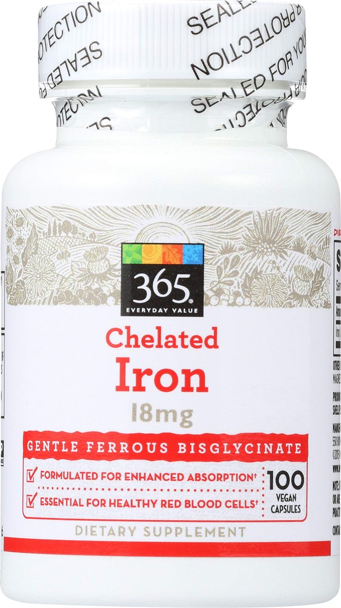 365 Everyday Value, Chelated Iron 18mg, 100 ct