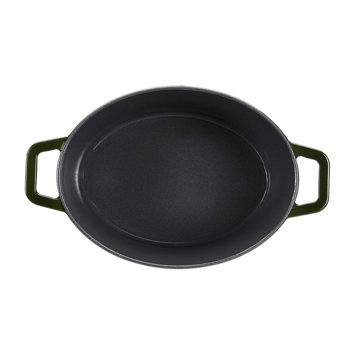 AmazonBasics Premium Enameled Cast Iron Oval Dutch Oven, 6.3-Quart, Deep Hunter Green