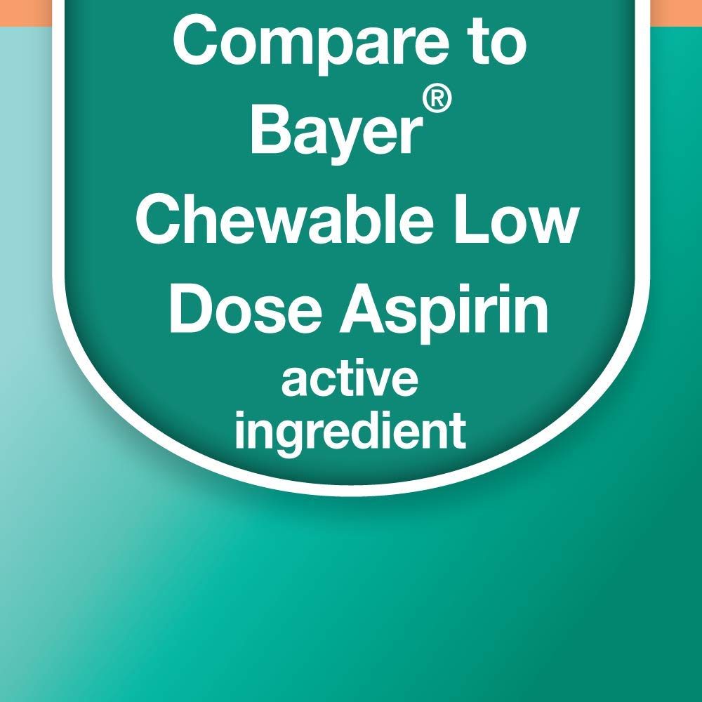 Amazon Basic Care Aspirin 81 mg Pain Reliever (NSAID) Chewable Tablets, Low Dose Aspirin, Orange Flavor, 36 Count