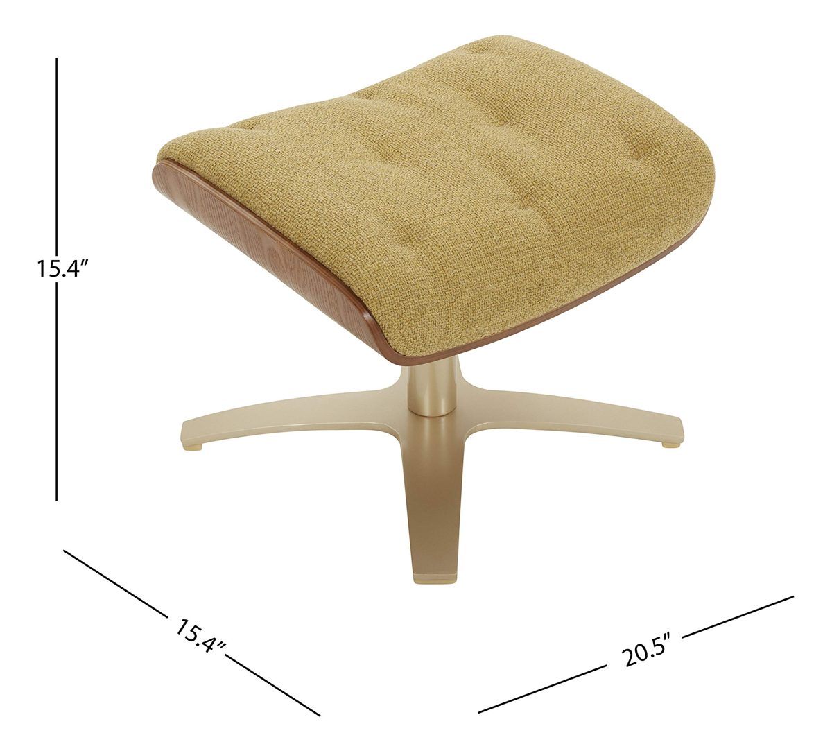 Amazon Brand – Rivet Olander Mid-Century Modern Ottoman with Self-Centering Swivel Base, 20.5"W, Lemongrass