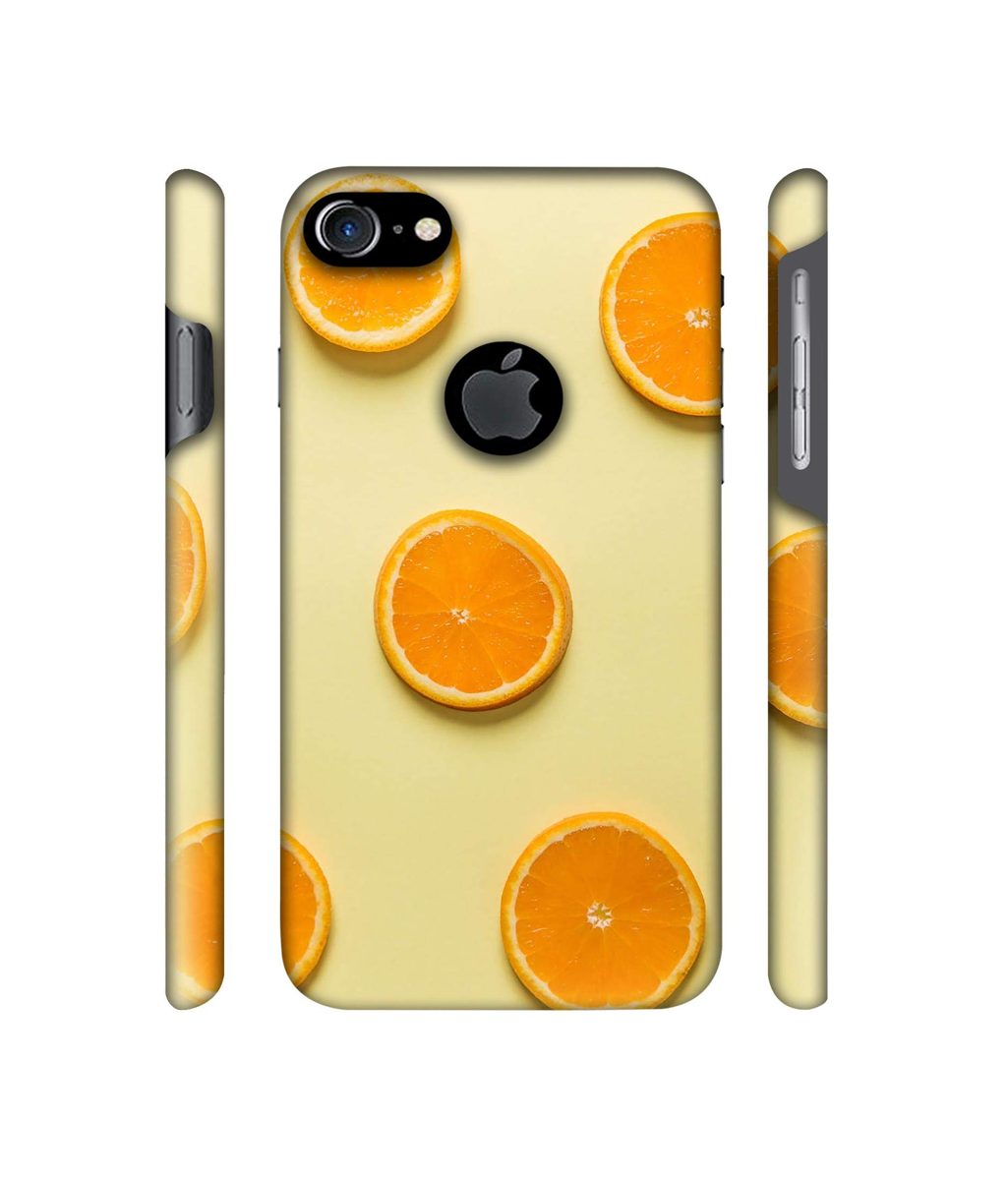 Amazon Brand - Solimo Designer Orange Texture 3D Printed Hard Back Case Mobile Cover for Apple iPhone 7 (with Logo Cut)