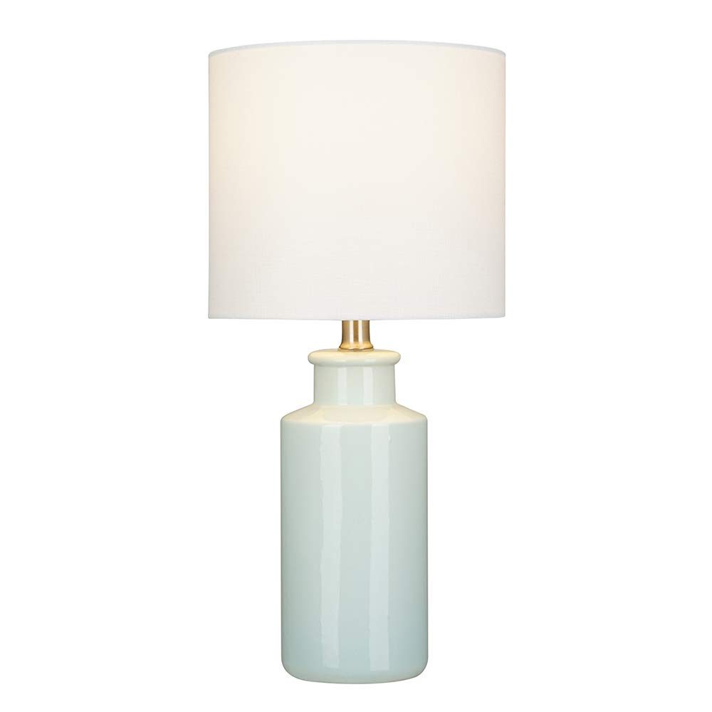 Amazon Brand – Ravenna Home Table Lamp with a Drum Shade, Bulb Included, 19.75"H, Pastel Blue