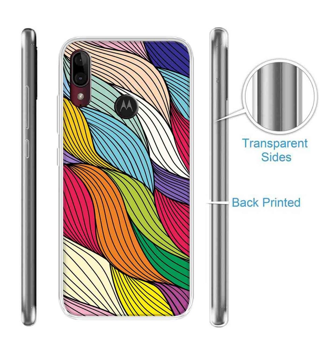 Amazon Brand - Solimo Designer Multicolor Visual Art Design Printed Soft Back Case Mobile Cover for Motorola Moto E6s / Motorola Moto E6 Plus