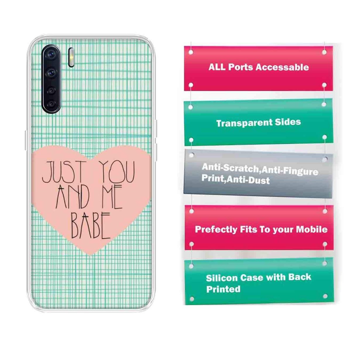Amazon Brand - Solimo Designer Multicolor Love Quote Design Printed Soft Back Case Mobile Cover for Oppo F15
