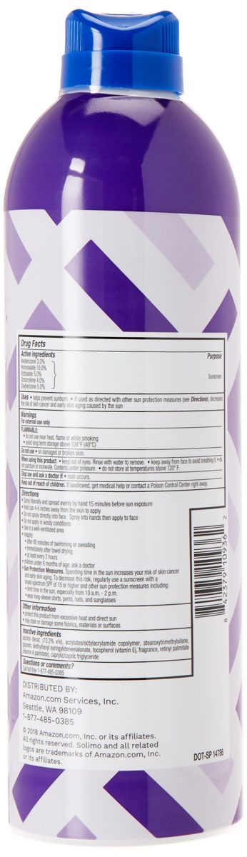 Amazon Brand - Solimo General Protection Continuous Sunscreen Spray Broad Spectrum SPF 50, 11 Ounce (Pack of 2) & Solimo Sport Continuous Sunscreen Spray Broad Spectrum SPF 30, 11 Ounce (Pack of 2)