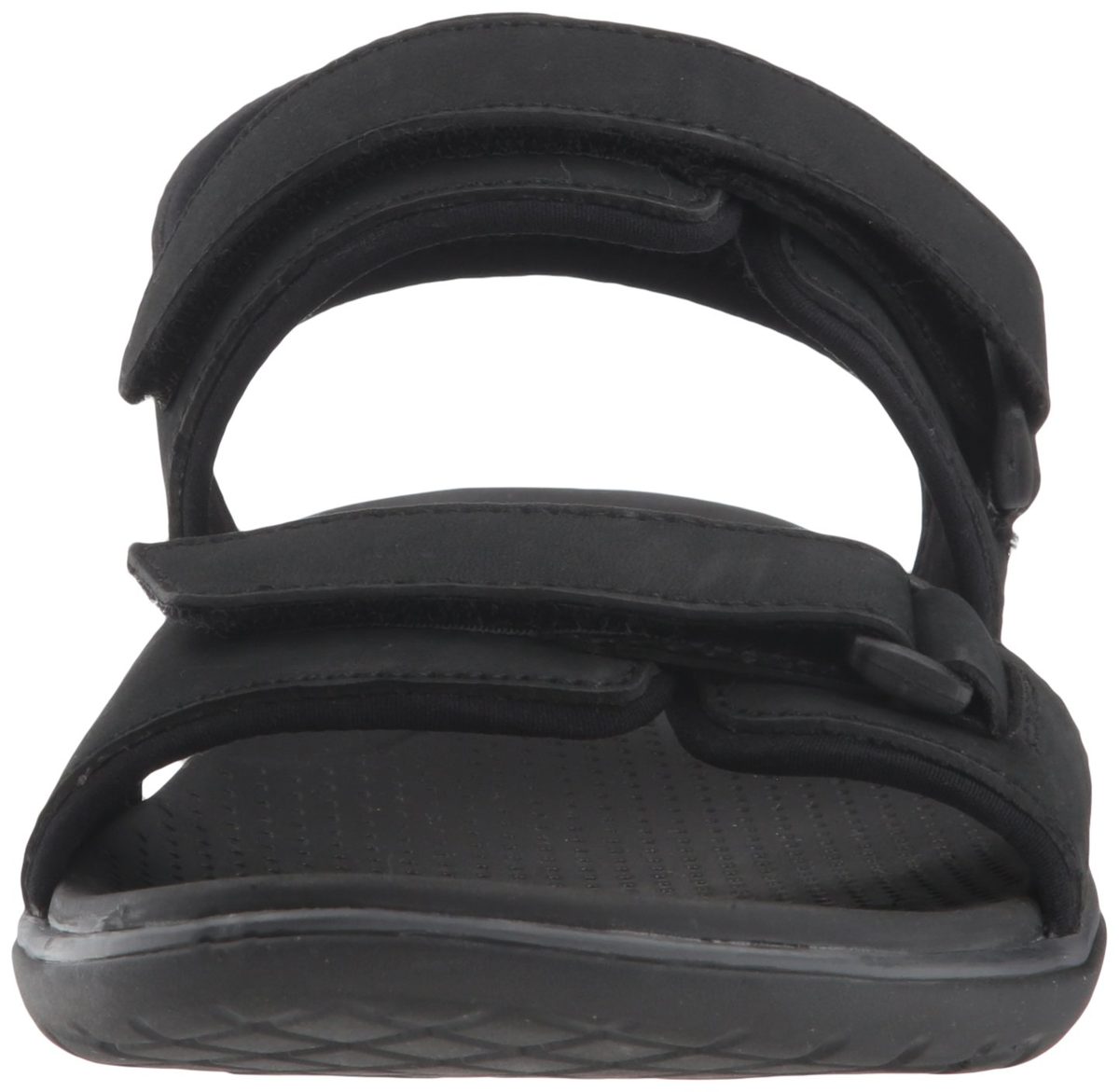 206 Collective Amazon Brand Men's Greenlake Double Band Velcro Sandal, Black Canvas/Nubuck, 8 D US