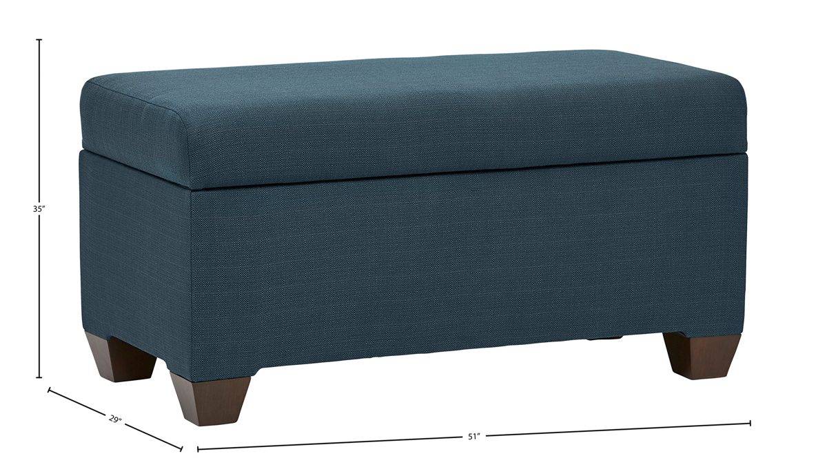 Amazon Brand – Stone & Beam Union Modern Storage Bench, 38"W, Teal