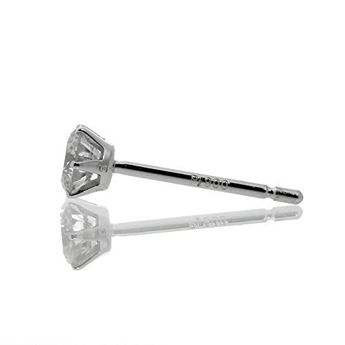[Amazon Collection] Amazon Collection (AMBZO) Pt900 Stud Earrings 0.3ct 0.15 x 0.15 ct 6 Prong (J.I1.VG Equivalent) ES0618PT-03