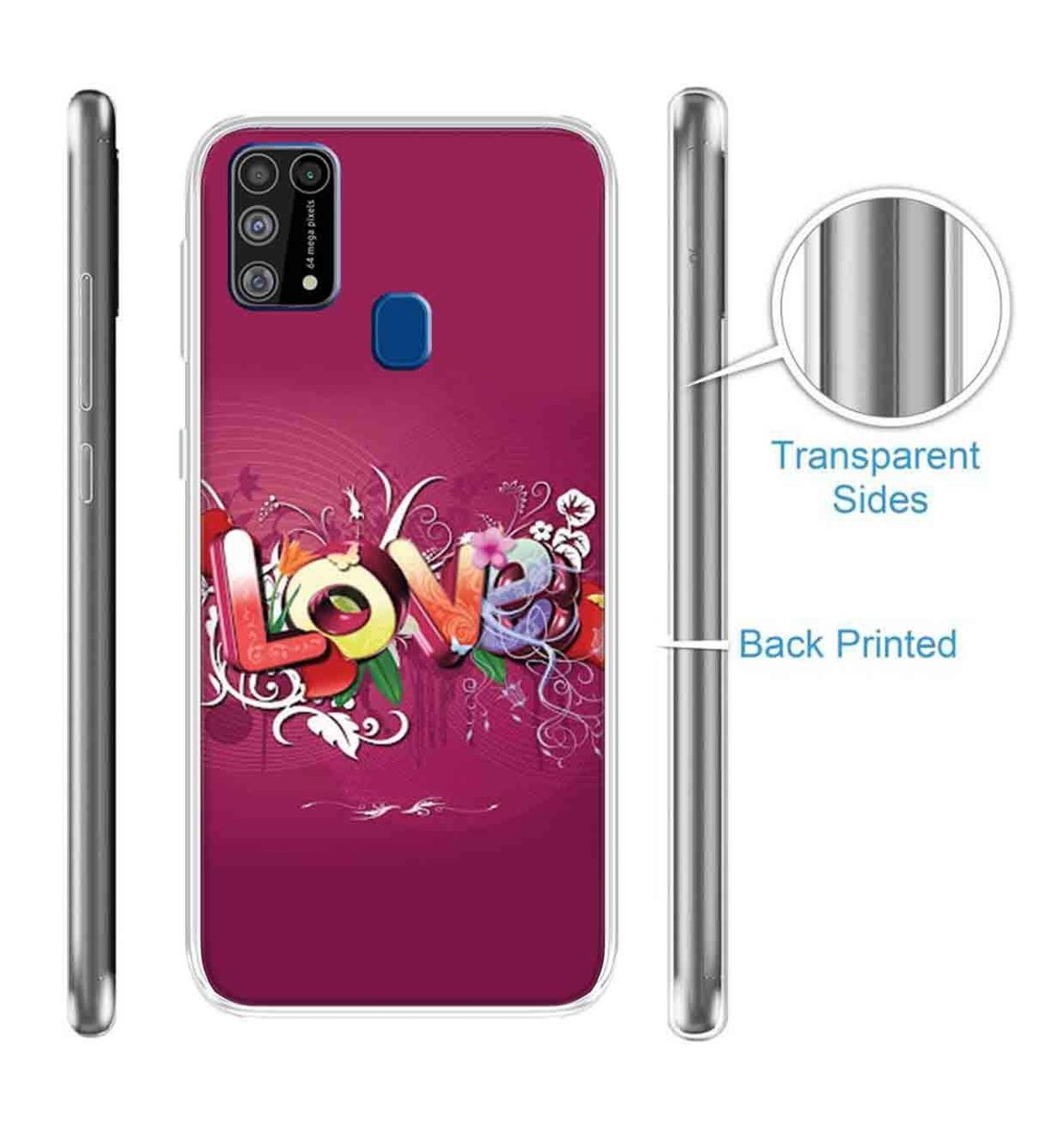 Amazon Brand - Solimo Designer Multicolor Love Printed Soft Back Case Mobile Cover for Samsung Galaxy M31
