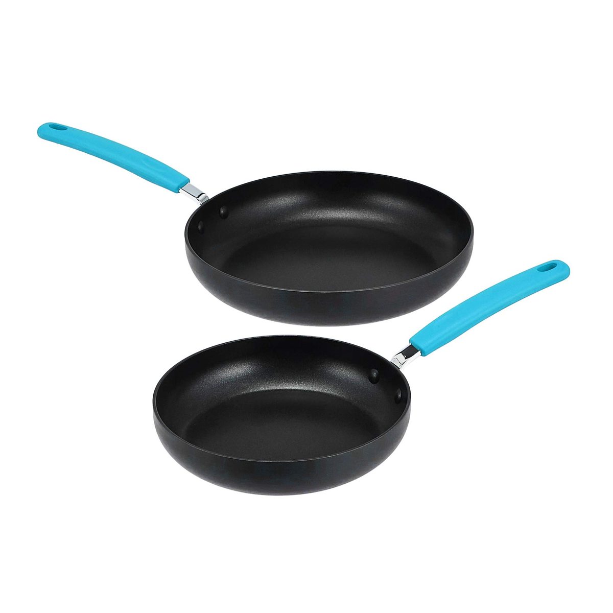 AmazonBasics Hard Anodized Non-Stick 12-Piece Cookware Set, Turquoise - Pots, Pans and Utensils