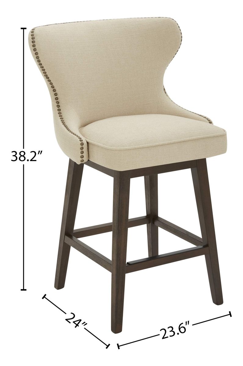 Amazon Brand – Stone & Beam Louise Memory Swivel Counter-Height Barstool, 38.2"H, Hemp