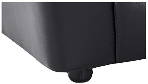 Amazon Brand – Ravenna Home Darian Oversized Pillow Faux Leather Sofa, 92"W, Black