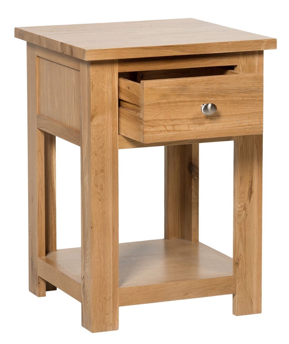 Amazon Brand - Hallowood Waverly 1 Drawer Small Side Table in Light Oak Finish | Solid Wooden End/Lamp Stand/Bedside Cabinet/Nightstand, (WAV-LAM590)
