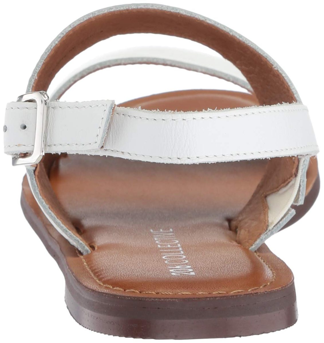 Amazon Brand - 206 Collective Women's Cedar Casual Double Band Sandal, White Leather, 12 B US