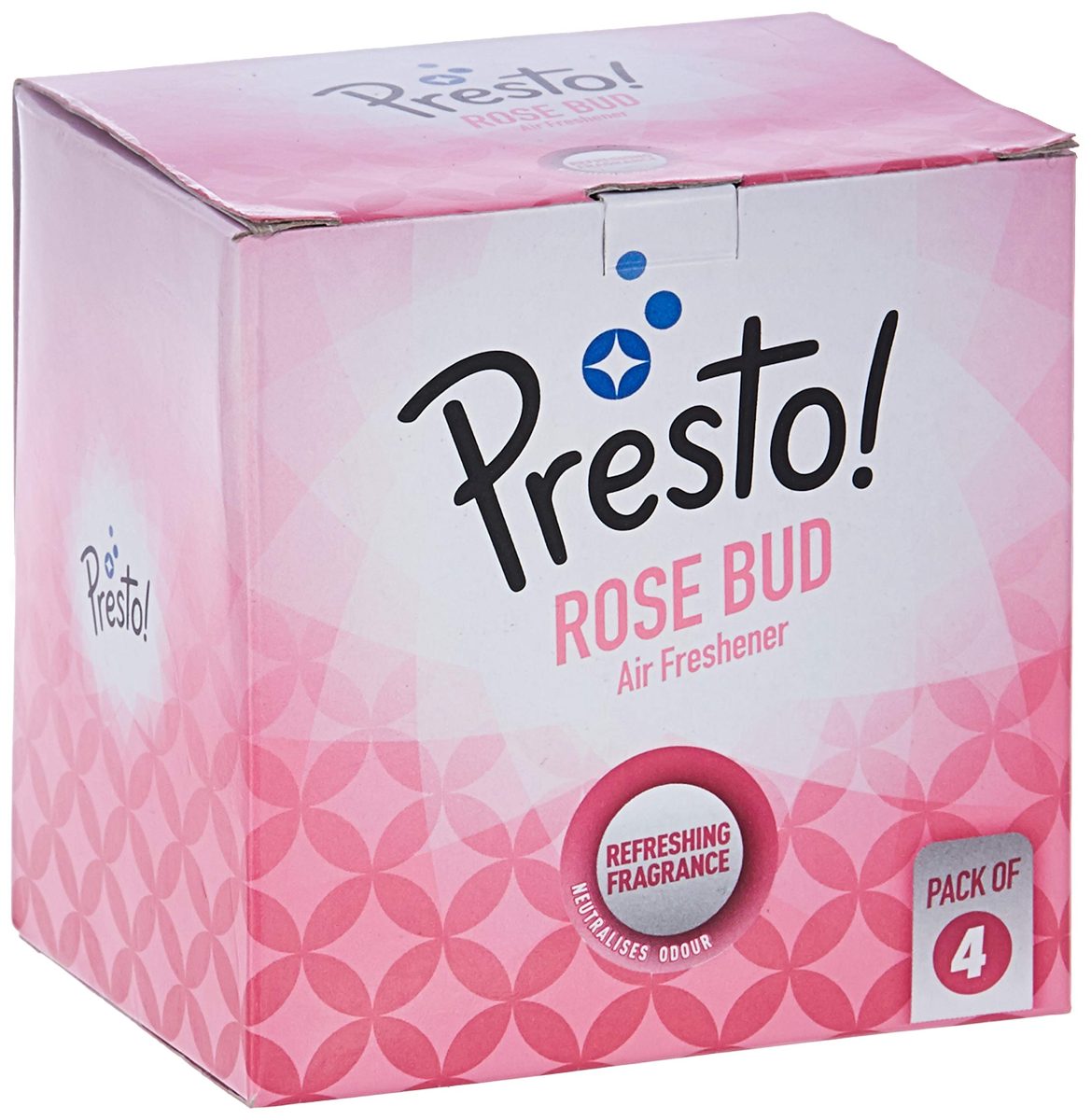 Amazon Brand - Presto! Bathroom Air Freshener - Rose Bud (75 gm, Pack of 4)