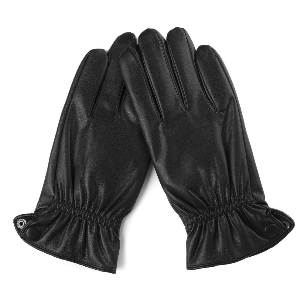 Winter Warm Lined Driving Motorcycle Dress Gloves For Men and Women 3 Size Black