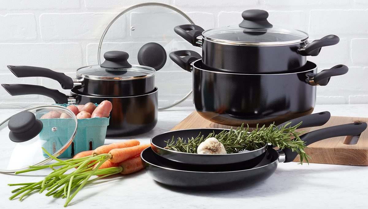 Amazon Basics 焦getuki Prevention POTS AND PANS SET OF 10