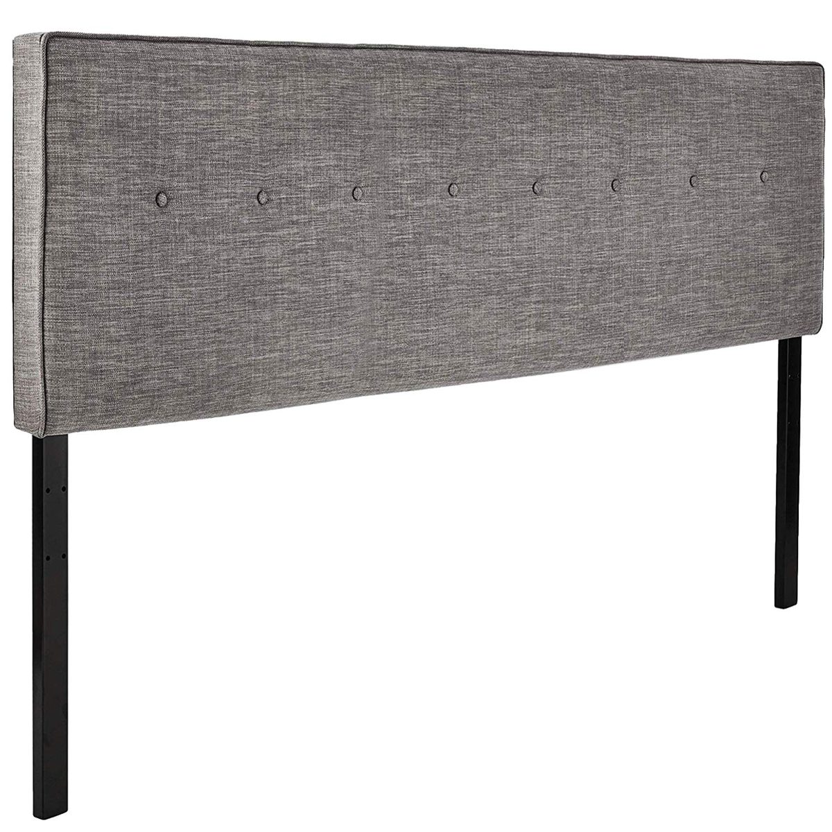 Ravenna Home Haraden Modern Rectangular Button-Tufted King Headboard, 82"W, Grey