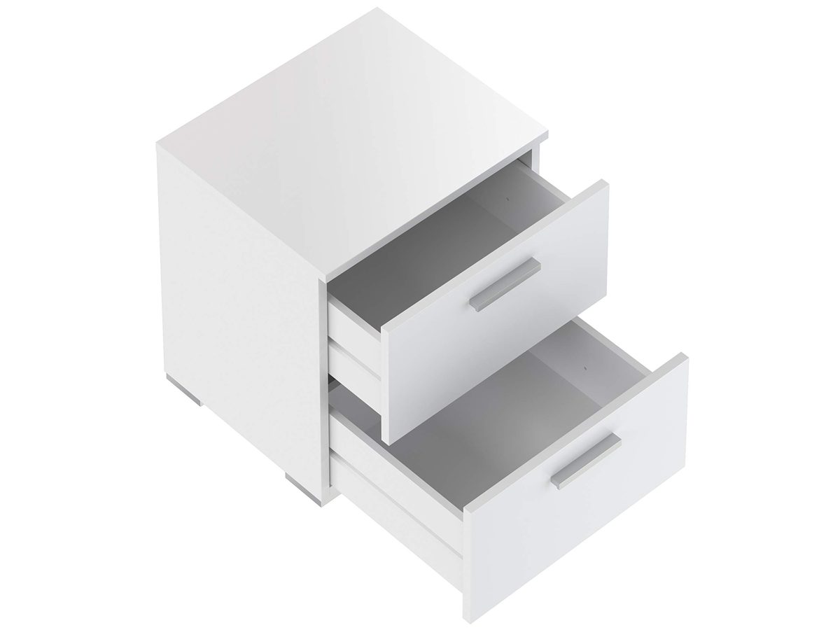 Amazon Brand - Movian Kolva 2-Drawer Bedside Table, 45 x 38 x 47cm, White