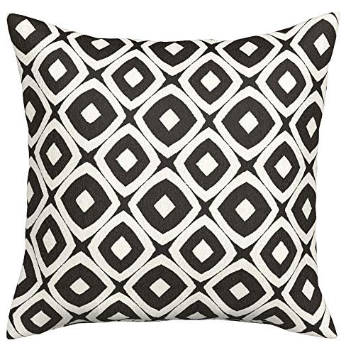 Amazon Brand – Rivet Modern OutdoorThrow Pillow, 20" x 20", Black and White
