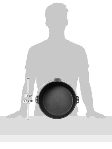 AmazonBasics Pre-Seasoned Cast Iron Camp Dutch Oven with Lid, 6-Quart