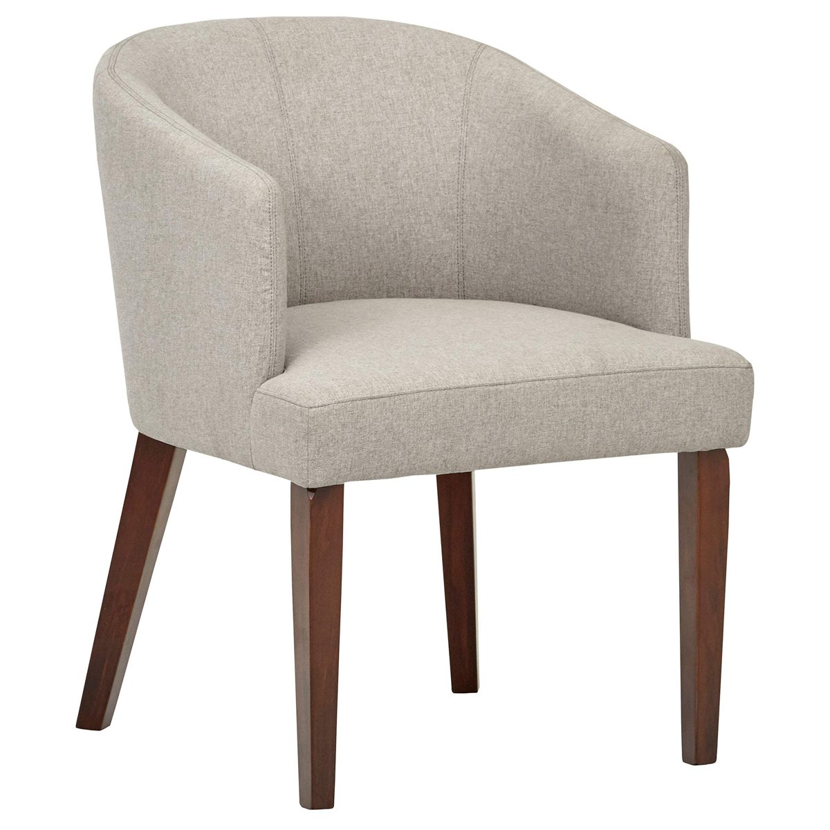 Rivet Alfred Mid-Century Modern Upholstered Wide Curved Back Accent Kitchen Dining Room Chair, 25.2" W, Felt Grey (Renewed)