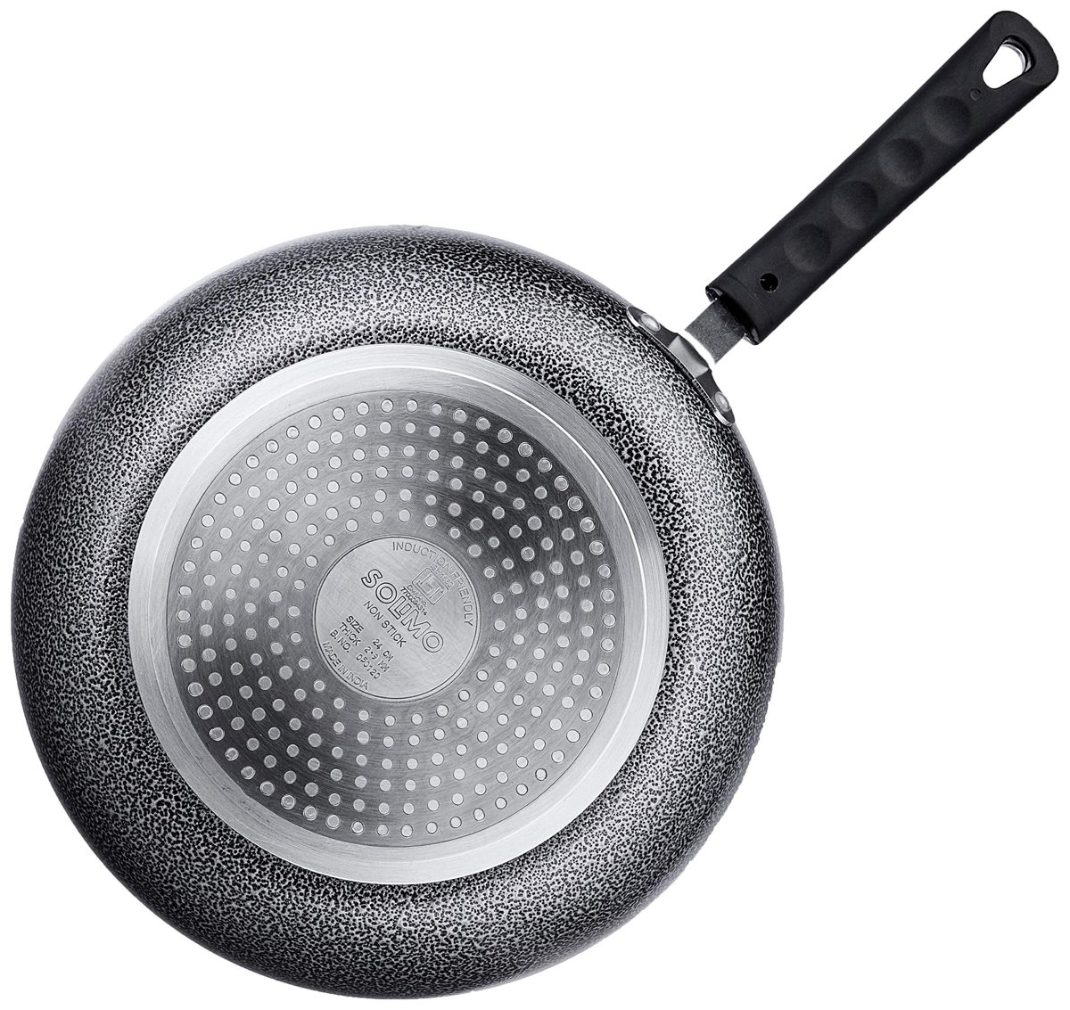 Amazon Brand - Solimo Non Stick Frypan (24 cm, Hammertone finish, 3 coat, 2.9mm thickness)