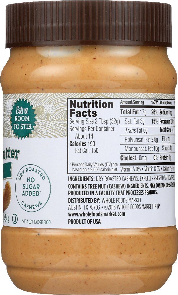 365 Everyday Value, Creamy Cashew Butter, 16 oz