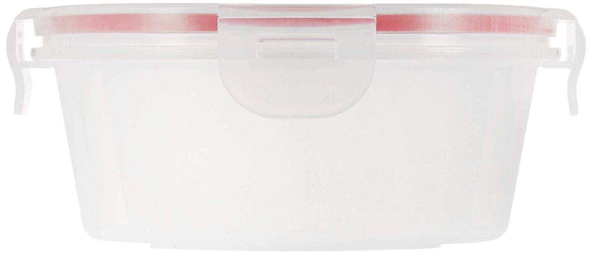 Amazon Brand - Solimo 3-Piece Airtight Plastic Kitchen Storage Container Set, 500ml, Red