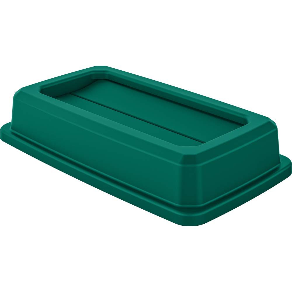 AmazonBasics Double Flip Lid for 23 Gallon Commercial Slim Trash Can, Green, 1-Pack