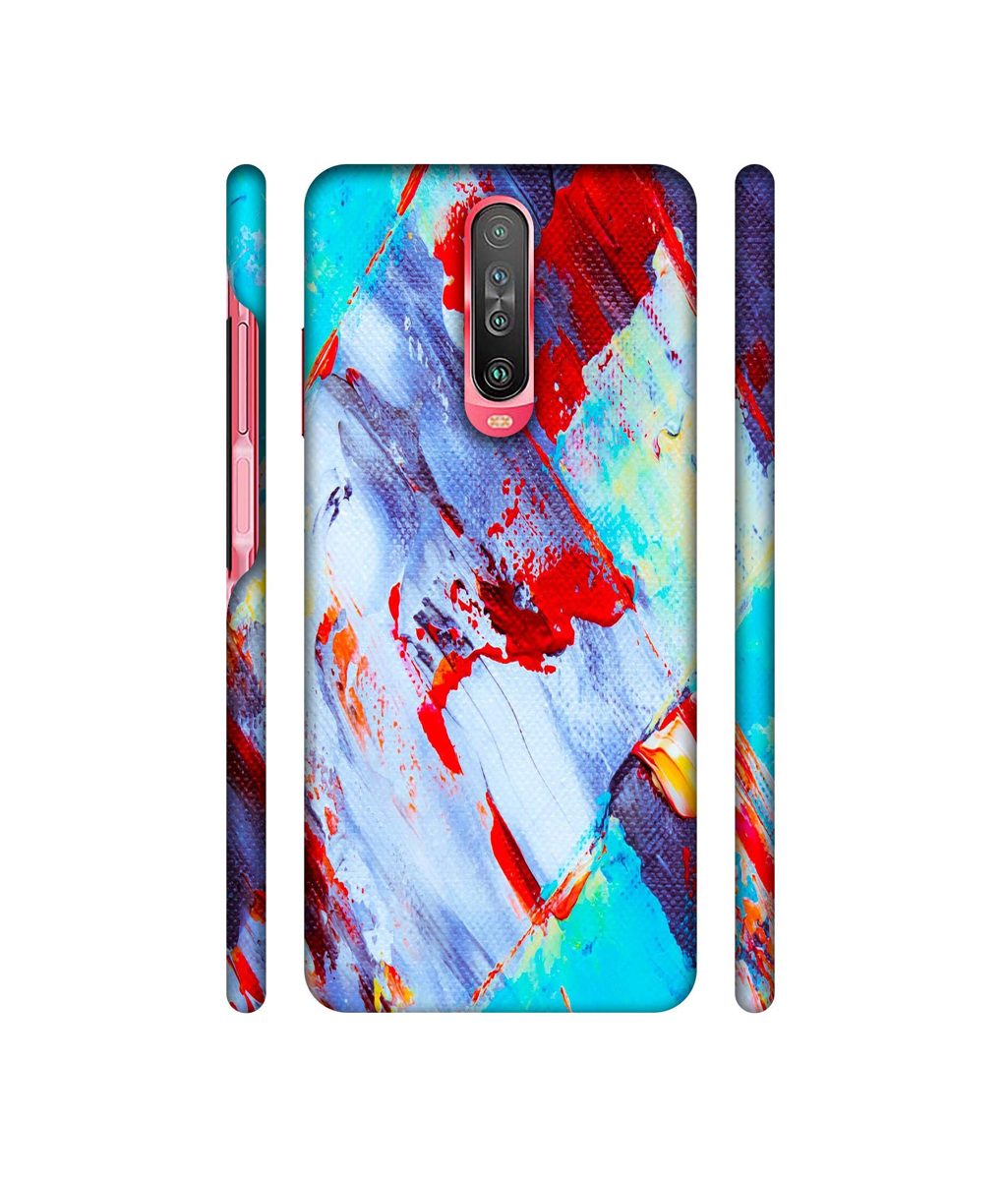 Amazon Brand - Solimo Designer Blue and Red Brush Texture 3D Printed Hard Back Case Mobile Cover for Poco X2 / Mi Redmi K30